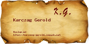 Karczag Gerold névjegykártya